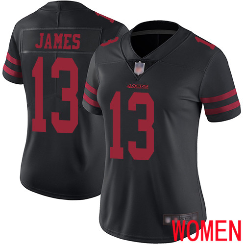 San Francisco 49ers Limited Black Women Richie James Alternate NFL Jersey #13 Vapor Untouchable